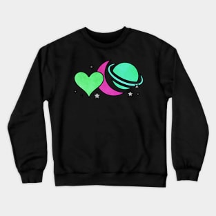 Love, Moon, Saturn Crewneck Sweatshirt